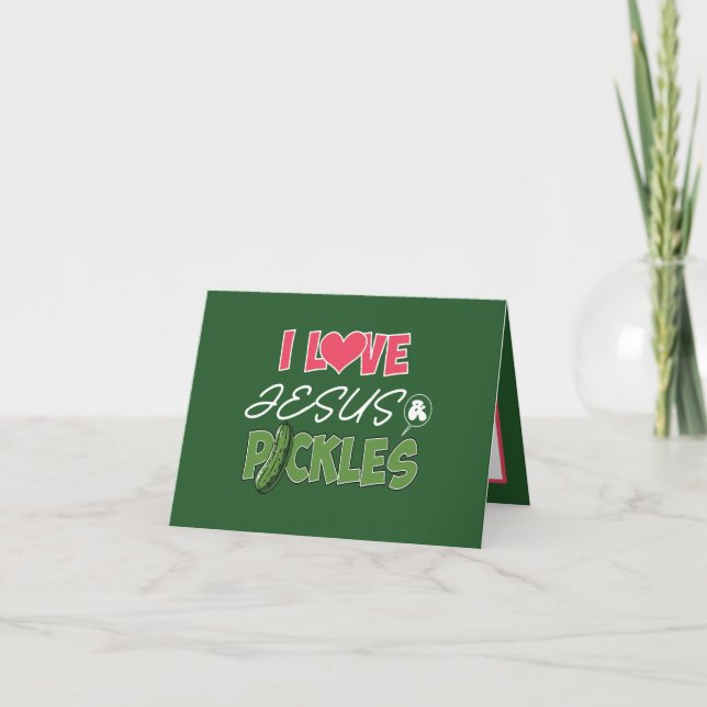 Cute Jesus pickles word art customizable Card (Front)