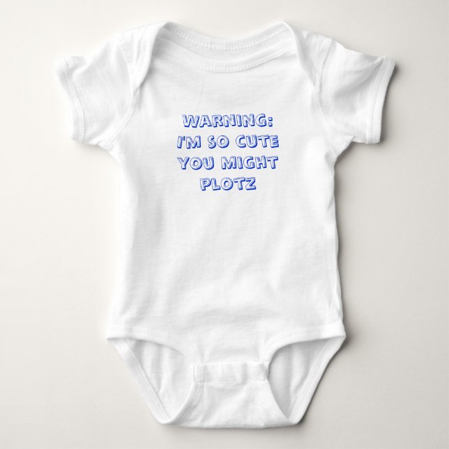 Cute Jewish baby gift - "So Cute/Plotz Bodysuit (Front)
