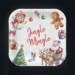 Cute Jingle and Mingle Christmas Paper Plate<br><div class="desc">Cute Jingle and Mingle Christmas Paper Plates</div>