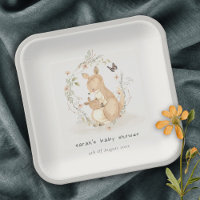 Cute Joey Mama Kangaroo Floral Wreath Baby Shower