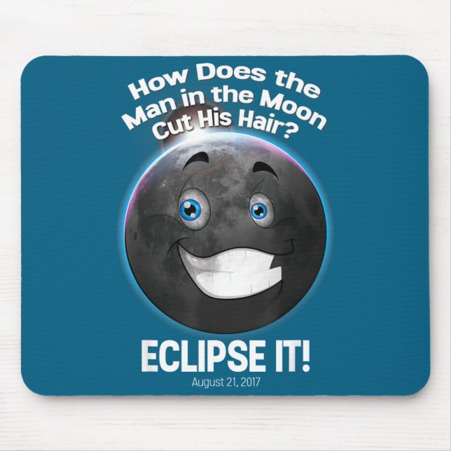 Cute Joke Total Solar Eclipse Mouse Pad (Front)