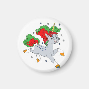 Cute jolly unicorn magnet