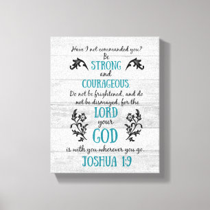 Cute Joshua 1:9 Scripture Canvas
