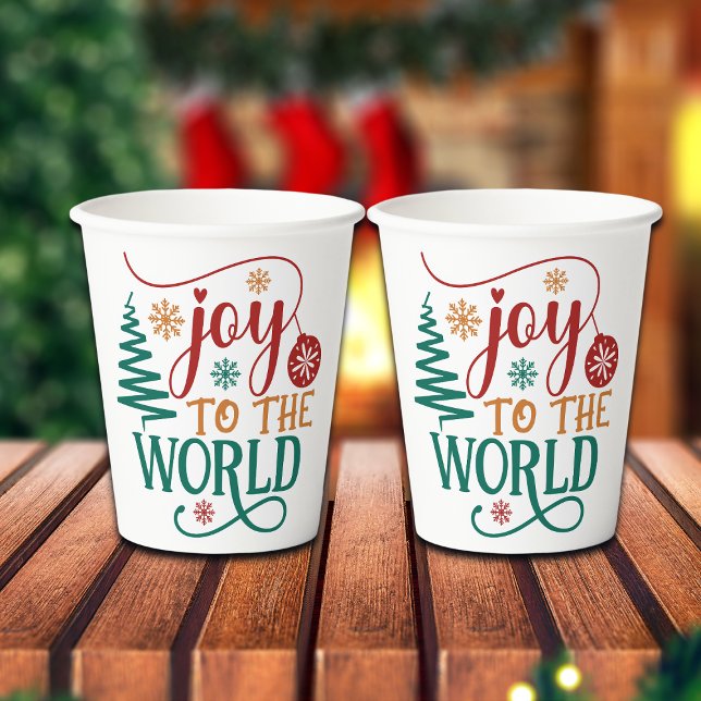 Cute 'Joy to the World' Christmas Paper Cups (Creator Uploaded)