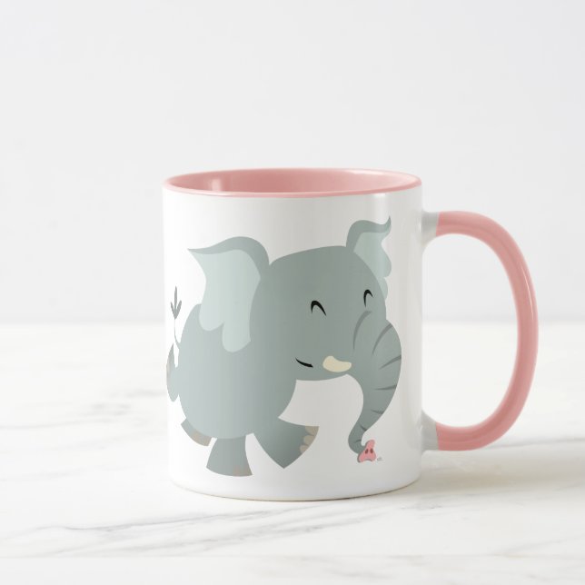 Cute Joyful Cartoon Elephant Mug (Right)
