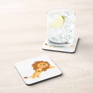 Cute Joyful Cartoon Lion Coasters Set