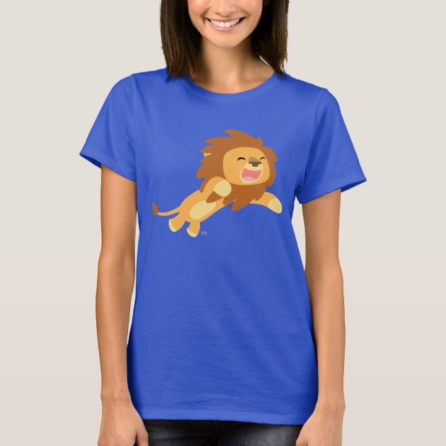 Cute Joyful Cartoon Lion Women T-shirt (Front)