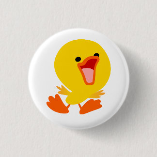 Cute Joyous Cartoon Duckling Button Badge