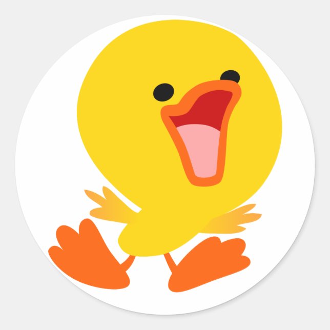 Cute Joyous Cartoon Duckling Sticker (Front)