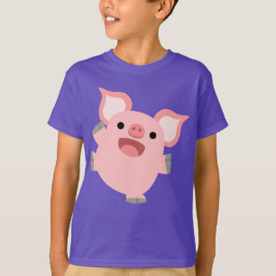 Cute Joyous Cartoon Pig Kids T-Shirt