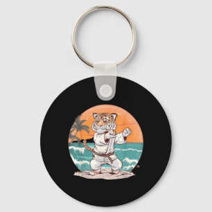Cute Judo Tiger Beach MMA Taekwondo Martial Arts Keychain