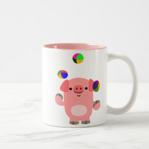 Cute Juggling Cartoon Pig Mug