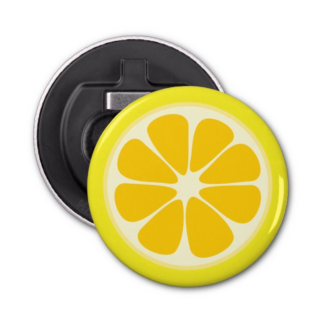 Cute Juicy Citrus Lemon Tropical Fruit Slice Bottle Opener (Front)