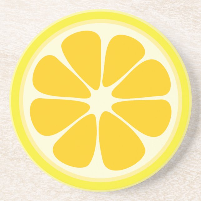 Cute Juicy Citrus Lemon Tropical Fruit Slice Coaster (Front)