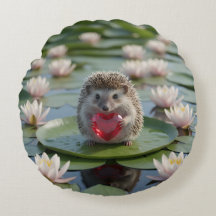 Cute July Hedgehog with Ruby Heart