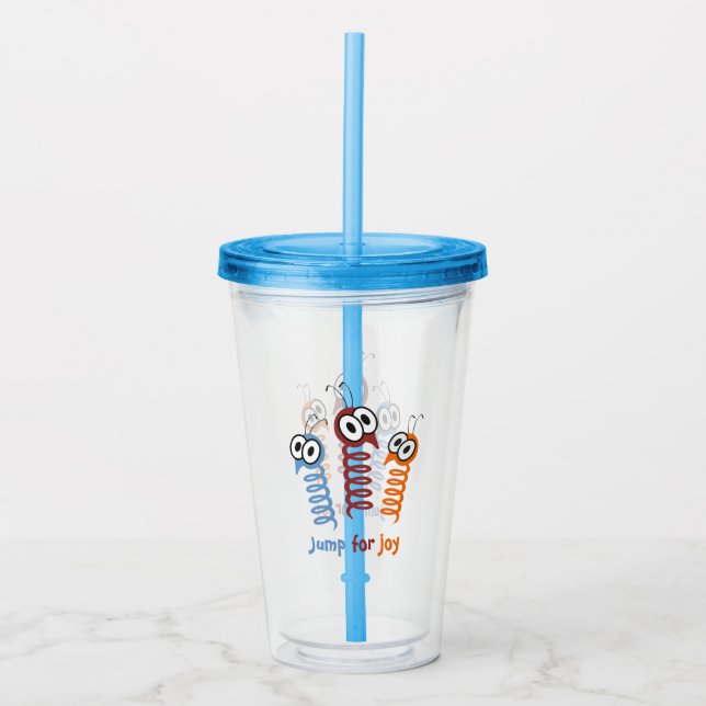 Cute Jump for joy quote funny Acrylic Tumbler (Front)