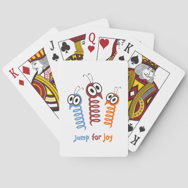 Cute Jump for joy quote funny Playing Cards (Back)