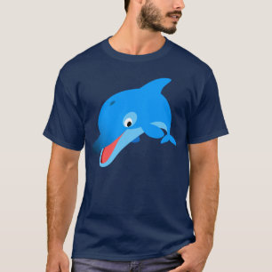 Cute Jumping Cartoon Dolphin T-Shirt