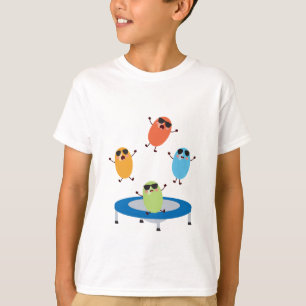 Cute Jumping Jelly Candy Beans Wearing Sunglasses T-Shirt