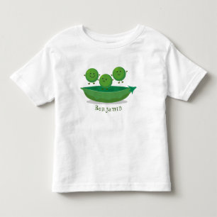 Cute jumping peas in pod cartoon illustration toddler t-shirt