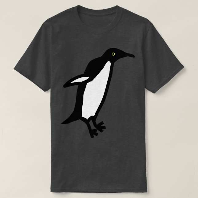 Cute Jumping Penguin Doodle Animals T-Shirt (Design Front)