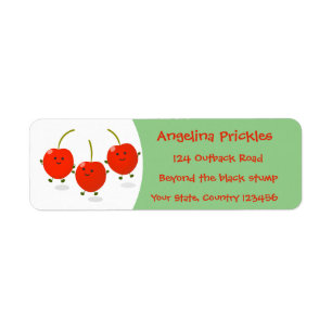 Cute jumping red cherries cartoon illustration