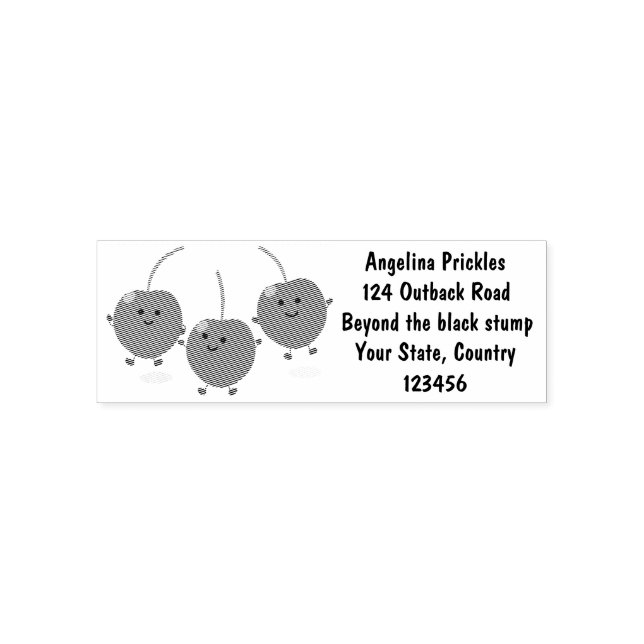 Cute jumping red cherries cartoon illustration self-inking stamp (Design)