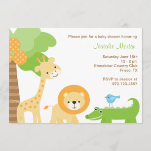 Cute Jungle Animal Invitations
