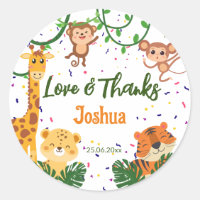Cute jungle animal party thank you
