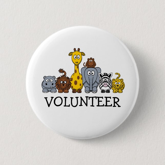 CUTE JUNGLE ANIMALS ADD YOUR TEXT 2 INCH ROUND BUTTON (Front)