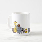 CUTE JUNGLE ANIMALS ADD YOUR TEXT COFFEE MUG (Front Left)