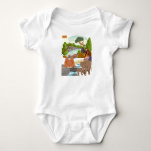 Cute Jungle Animals Fairy Baby Bodysuit Woodland