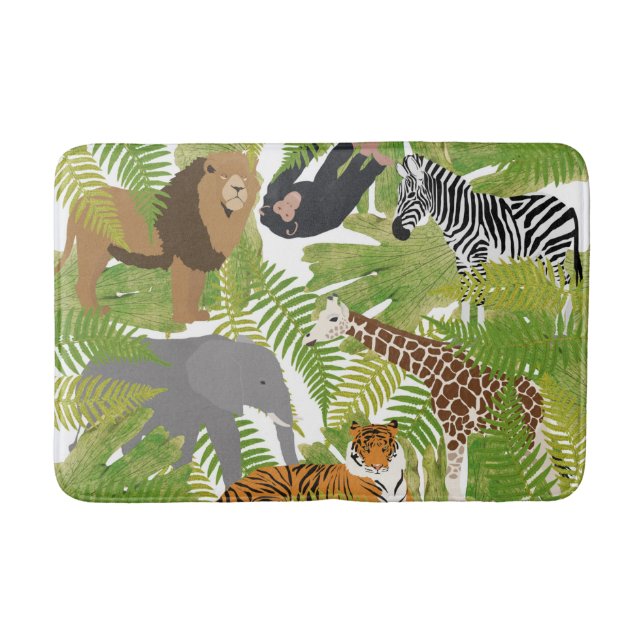 Cute Jungle Animals Safari Boy | Girl  Bath Mat (Front)