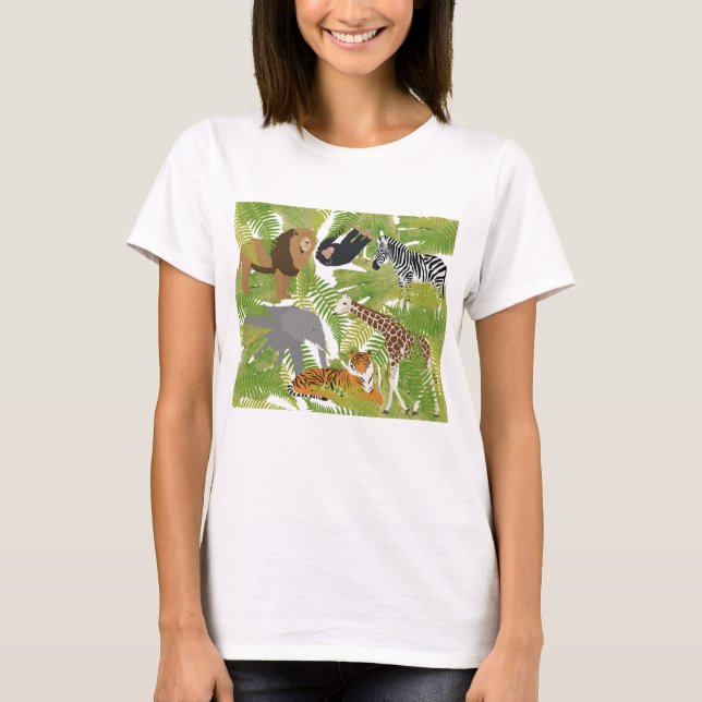 Cute Jungle Animals Safari Boy | Girl T-Shirt (Front)
