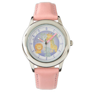 Cute Jungle Animals Safari Kids Personalized Watch