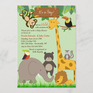 Cute Jungle Animanls Invitation