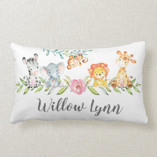 Cute Jungle Animaux Nursery Coussin