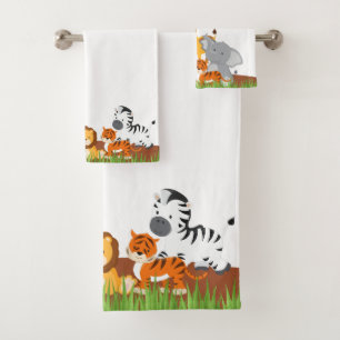 Cute Jungle Baby Animal Bath Towel Set