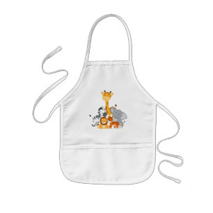 Cute Jungle Baby Animals Kids Apron