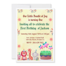 Cute Jungle Birthday Invitations