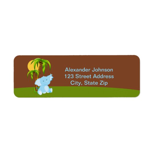 Cute Jungle Elephant Boy Return Address Labe Return Address Label