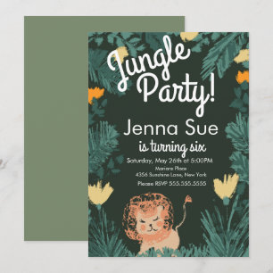 Cute Jungle Lion Art Safari Birthday Party