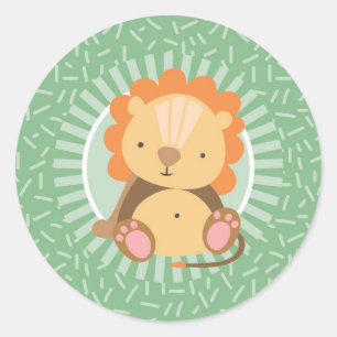 Cute Jungle Lion - Funny Zoo Animals Classic Round Sticker