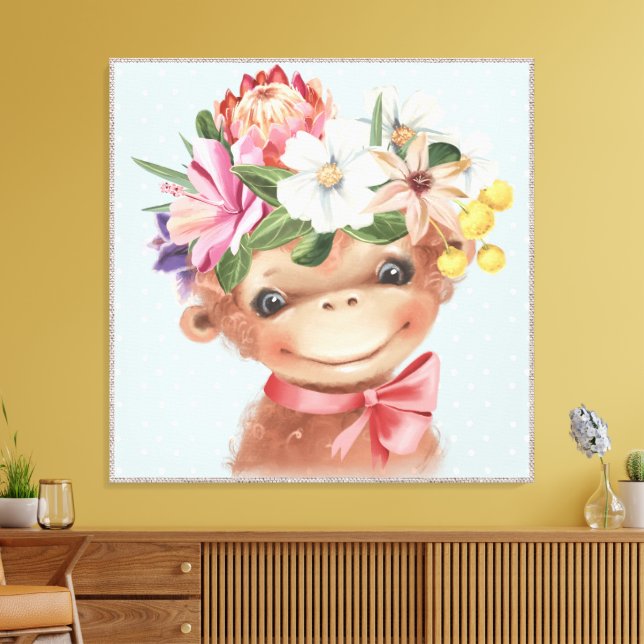 Cute Jungle Monkey Acrylic Print (Insitu(LivingRoom))