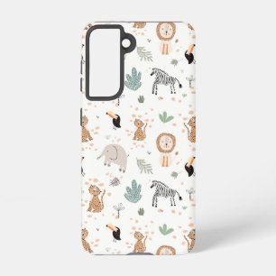 Cute Jungle Rainforest Animals Pattern Samsung Galaxy Case