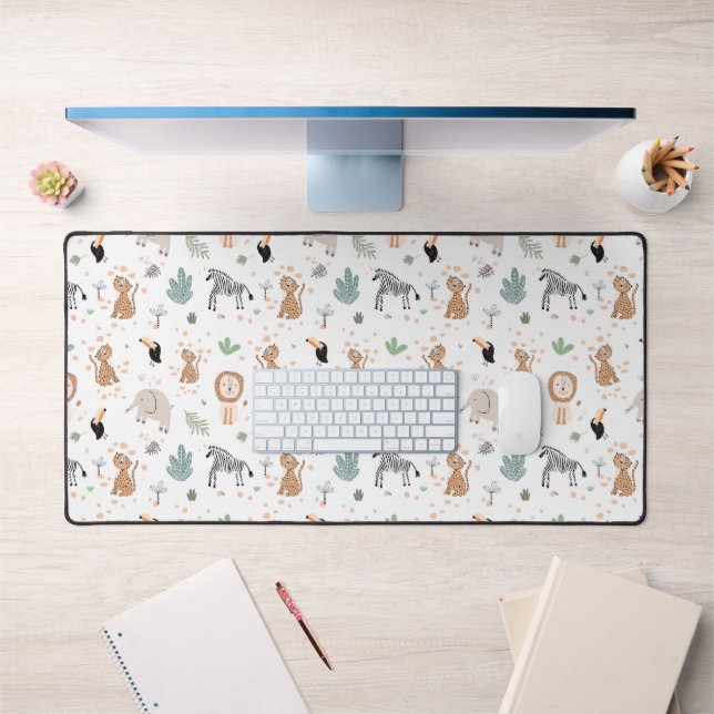 Cute Jungle Rainforest Animaux Motif (Bureau 1)