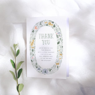 Cute Jungle Safari Animals Baby Shower Thank You Card