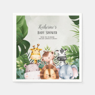 Cute Jungle Safari Animals Sticker Napkin