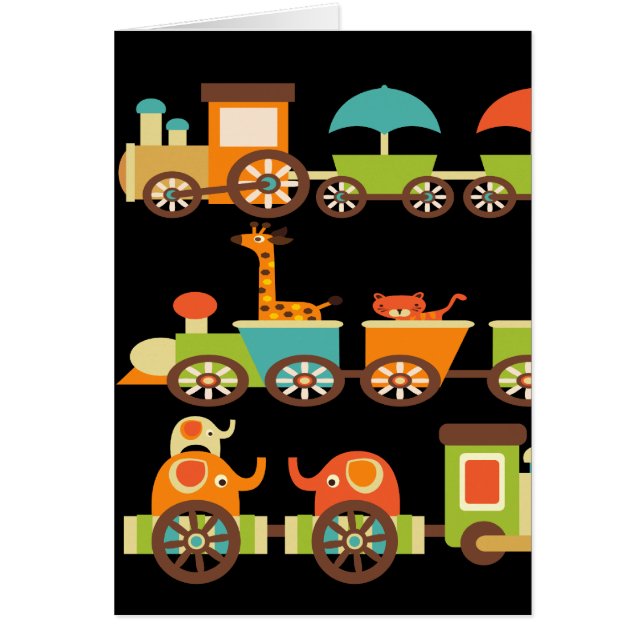 Cute Jungle Safari Animals Train Gifts Kids Baby (Front)