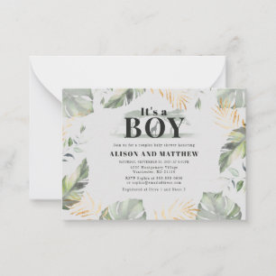 Cute Jungle Safari Baby Shower Boys Giraffe Card